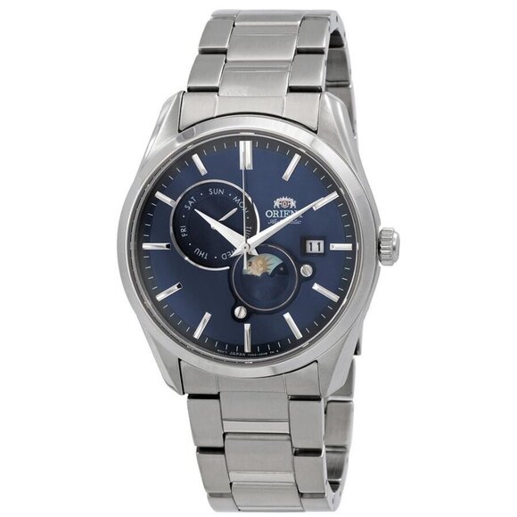 NWT Authentic Orient Sun and Moon Blue Dial Men's Watch - Picture 1 of 3